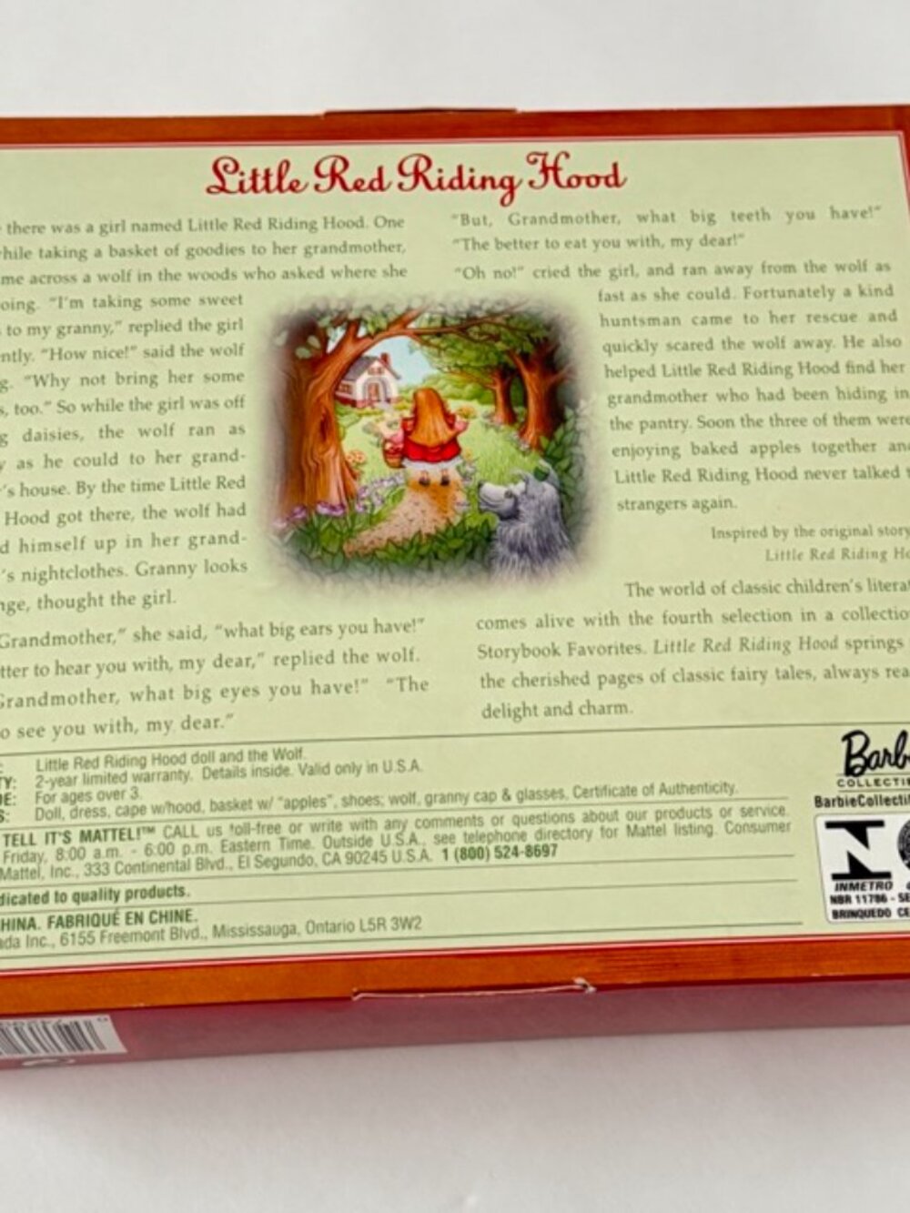 Kelly Little Red Riding Hood Barbie Storybook Favorites NEW Wolf Mattel in BOX - Picture 5 of 5